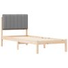 vidaXL Bedframe met Gevoerd Hoofdgedeelte Lichtgrijs 75 x 190 cm