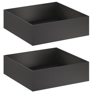 vidaXL Plantenbak 2 st Zwart 80 x 80 x 30 cm Koudgewalst staal