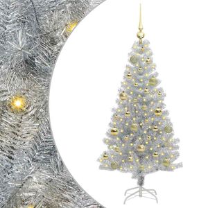 vidaXL Kerstboom met 150 LED met standaard Zilver 120 cm PET