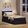 vidaXL Opbergbed met LED met matras met LED Zwart 90 x 190 cm Stof