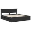 vidaXL Bedframe met hoofdeinde Zwart 200 x 200 cm Bewerkt hout