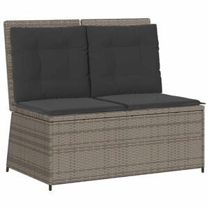 vidaXL Tuinbank Grijs poly rattan