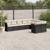 vidaXL 9-delige Loungeset met kussens poly rattan zwart