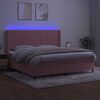 vidaXL Boxspring met matras en LED fluweel roze 200x200 cm