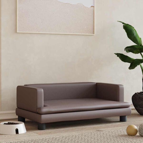 vidaXL Hondenmand 80x45x30 cm kunstleer bruin