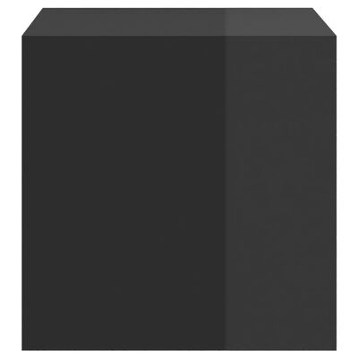 vidaXL Wandkasten 2 st 37x37x37 cm spaanplaat hoogglans zwart