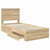 vidaXL Bedframe met hoofdeinde Sonoma Eiken 90 x 190 cm Bewerkt hout