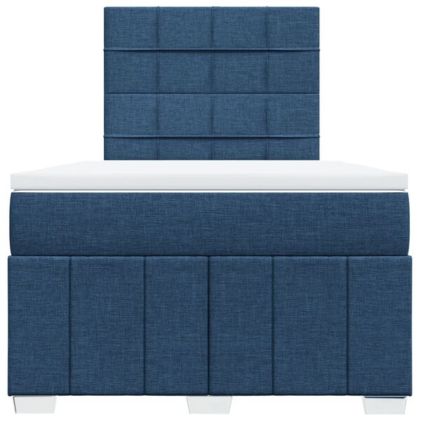 vidaXL Boxspring met matras stof blauw 120x190 cm