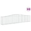 vidaXL Schanskorven 8 st gewelfd 400x50x80/100 cm gegalvaniseerd ijzer