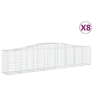 vidaXL Schanskorven 8 st gewelfd 400x50x80/100 cm gegalvaniseerd ijzer