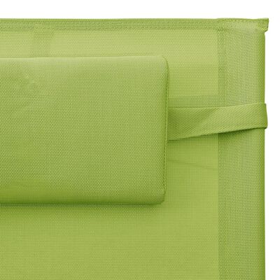 vidaXL Ligbed textileen groen en grijs