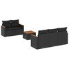 vidaXL 6-delige Loungeset met kussens poly rattan zwart