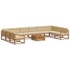vidaXL Buiten bankenset met kussen 11 pcs Natuurlijk en Beige