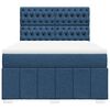 vidaXL Boxspring met matras stof blauw 140x190 cm