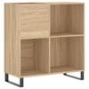 vidaXL Platenkast 84,5x38x89 cm bewerkt hout sonoma eikenkleurig