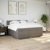 vidaXL Boxspring met matras stof taupe 200x200 cm