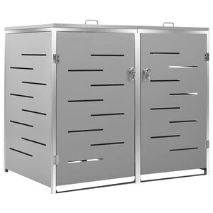 vidaXL Containerberging dubbel 138x77,5x115 cm roestvrij staal