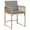 vidaXL Tuinstoelen 4 st met kussens poly rattan gemengd beige