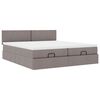 vidaXL Ottoman bed met matrassen 160x200cm stof taupe