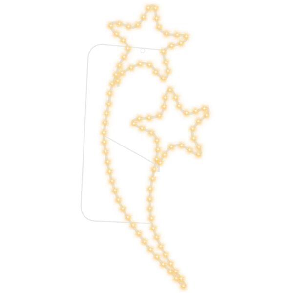 vidaXL Lichtkabels 2 st stervormig warmwit 125,5x53x4,5 cm