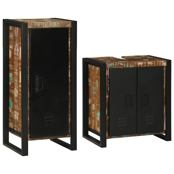 vidaXL Badkamermeubelset 2 pcs Multikleur Massief gerecycled hout