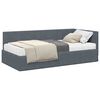 vidaXL Hoekbedframe met Matras met matras 2 pcs Grijs Fluweel