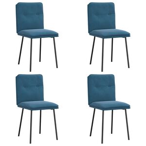vidaXL Eetkamerstoelen 4 st fluweel blauw