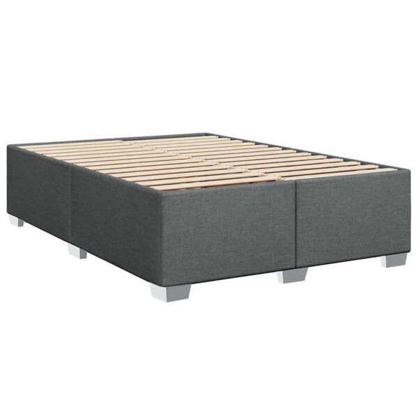vidaXL Bedframe zonder matras stof donkergrijs 140x190 cm