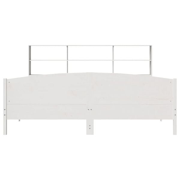 vidaXL Bed met boekenkast zonder matras grenenhout wit 180x200 cm