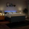 vidaXL Boxspring met matras stof blauw 180x200 cm