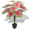 vidaXL Kunstplant caladium met pot 85 cm groen en rood