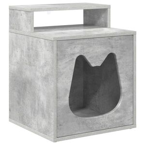 vidaXL Kattenhuis Beton 42,5 x 40 x 53,5 cm Bewerkt hout