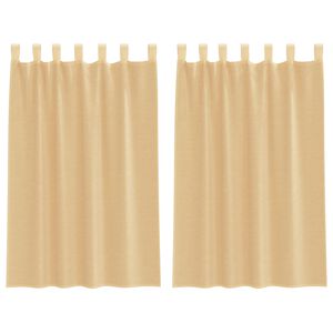vidaXL Gordijnen met lussen 2 st zand 140x175 cm zand