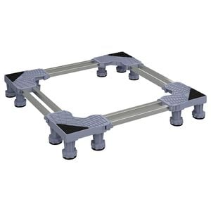 vidaXL Wasmachinebasis Grijs 67 x 67 x 12 cm Roestvrij staal