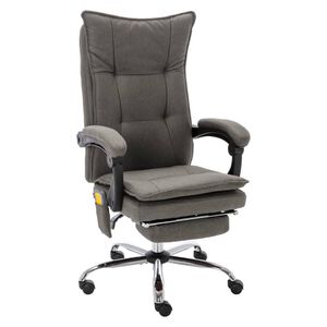 vidaXL Kantoormassagestoel stof grijs