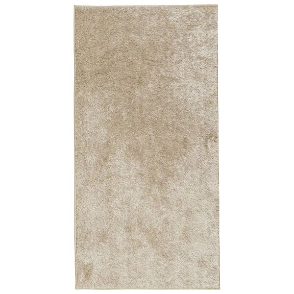 vidaXL Vloerkleed ISTAN hoogpolig glanzend 80x150 cm beige