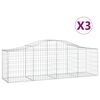 vidaXL Schanskorven 3 st gewelfd 200x50x60/80 cm gegalvaniseerd ijzer