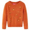 Kindertrui gebreid 116 oranjebruin