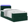 vidaXL Bed poef met matras en LED's 80x200cm fluweel donkergroen