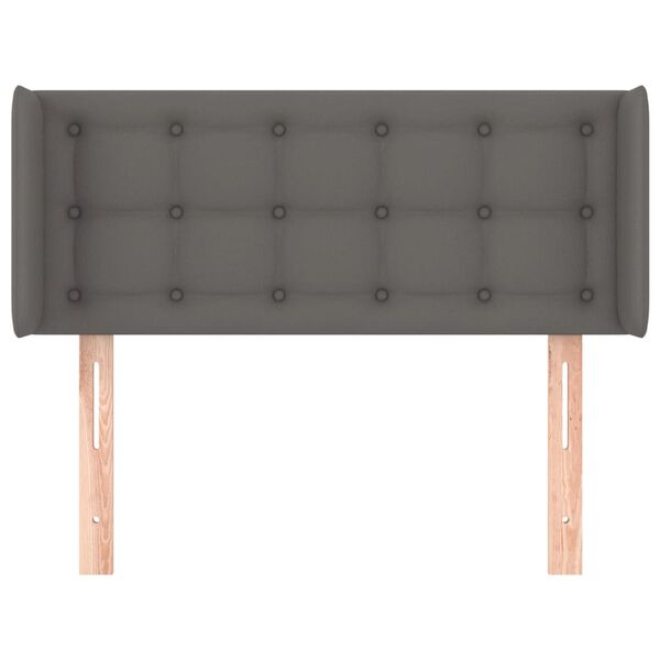 vidaXL Hoofdbord met randen 93x16x78/88 cm kunstleer grijs