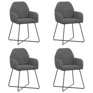 vidaXL Eettafelstoelen 4 st fluweel Donkergrijs 55 x 50 x 84 cm