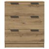 vidaXL Dressoirs 3 st 60x30x70 cm bewerkt hout artisanaal eikenkleurig