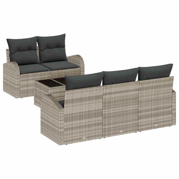 vidaXL Tuin Sofa Set Lichtgrijs 55 x 55 x 37 cm poly rattan