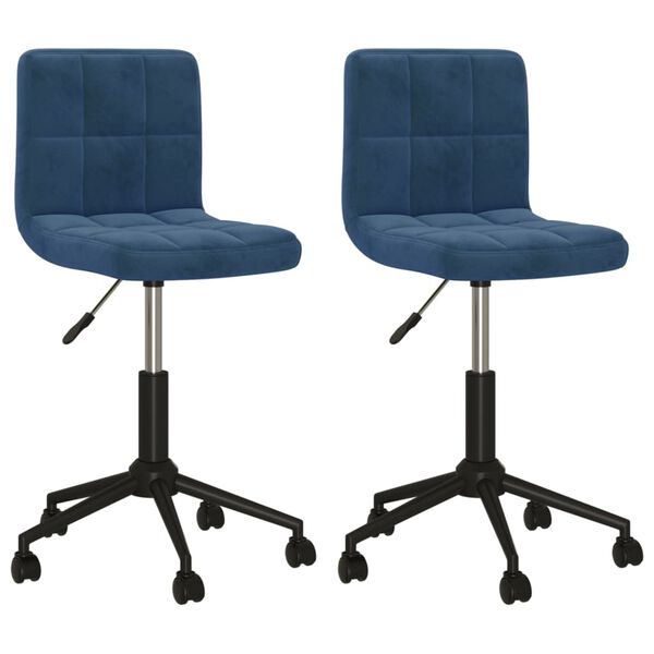 vidaXL Eetkamerstoelen draaibaar 2 st fluweel blauw