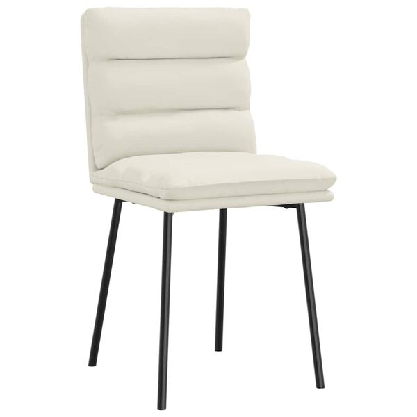 vidaXL Eetkamerstoelen 4 st fluweel crèmekleurig