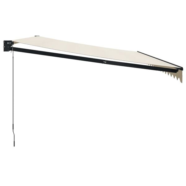 vidaXL Luifel uittrekbaar 5x3 m stof en aluminium cr&egrave;mekleurig