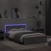 vidaXL Bedframe met hoofdeinde en LED grijs sonoma eiken 135x190 cm