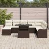 vidaXL Tuin Sofa Set met kussen 9 pcs Bruin Poly riet