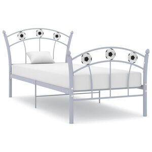 vidaXL Bedframe met voetbaldesign metaal grijs 90x200 cm