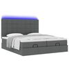 vidaXL Ottoman bed met matrassen en LED's 180x200cm stof donkergrijs